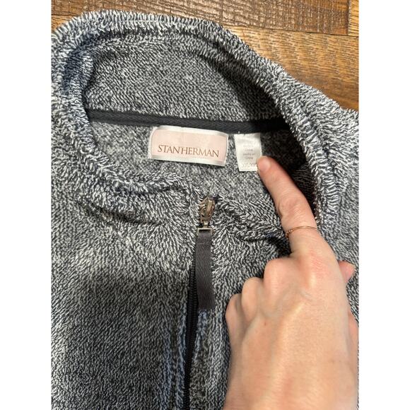 Vintage Stan Herman Navy and Gray Zip Up Jacket - Picture 3 of 4